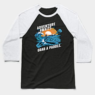 "Sunset Kayak Adventure: Ride the Tide" Baseball T-Shirt